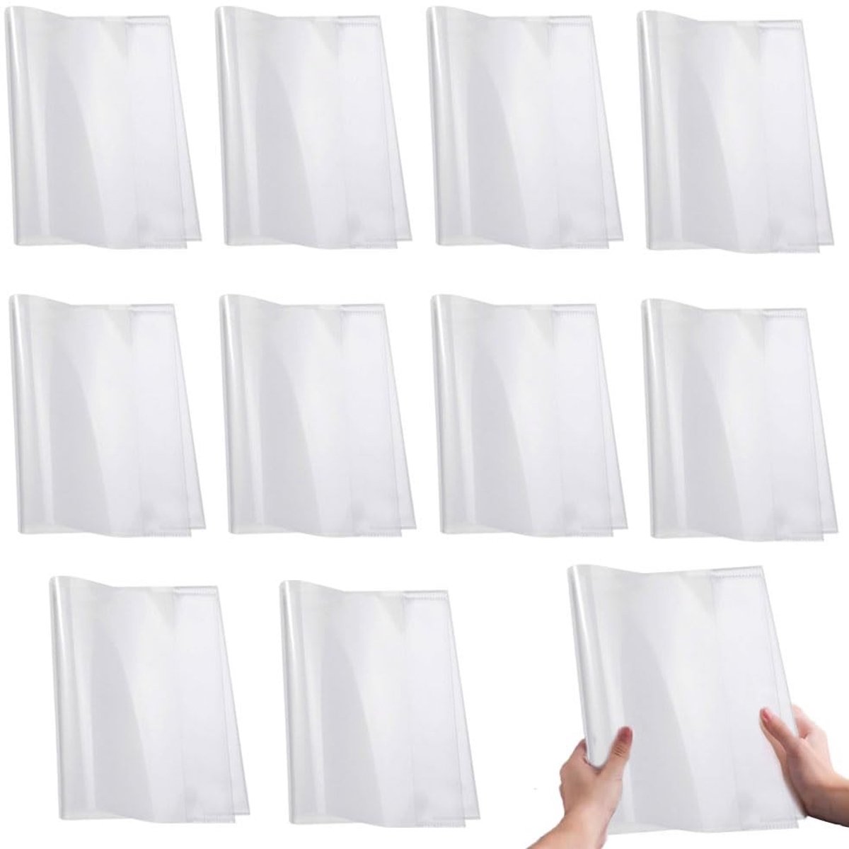 Dailygoods- Boekbeschermers Set van 10 - Transparant/Heldere Omslag - Beschermhoes voor Werk - Enveloppen - Veilig en Gezond Product - Eerste Klas Kwaliteit - Boekomslagen