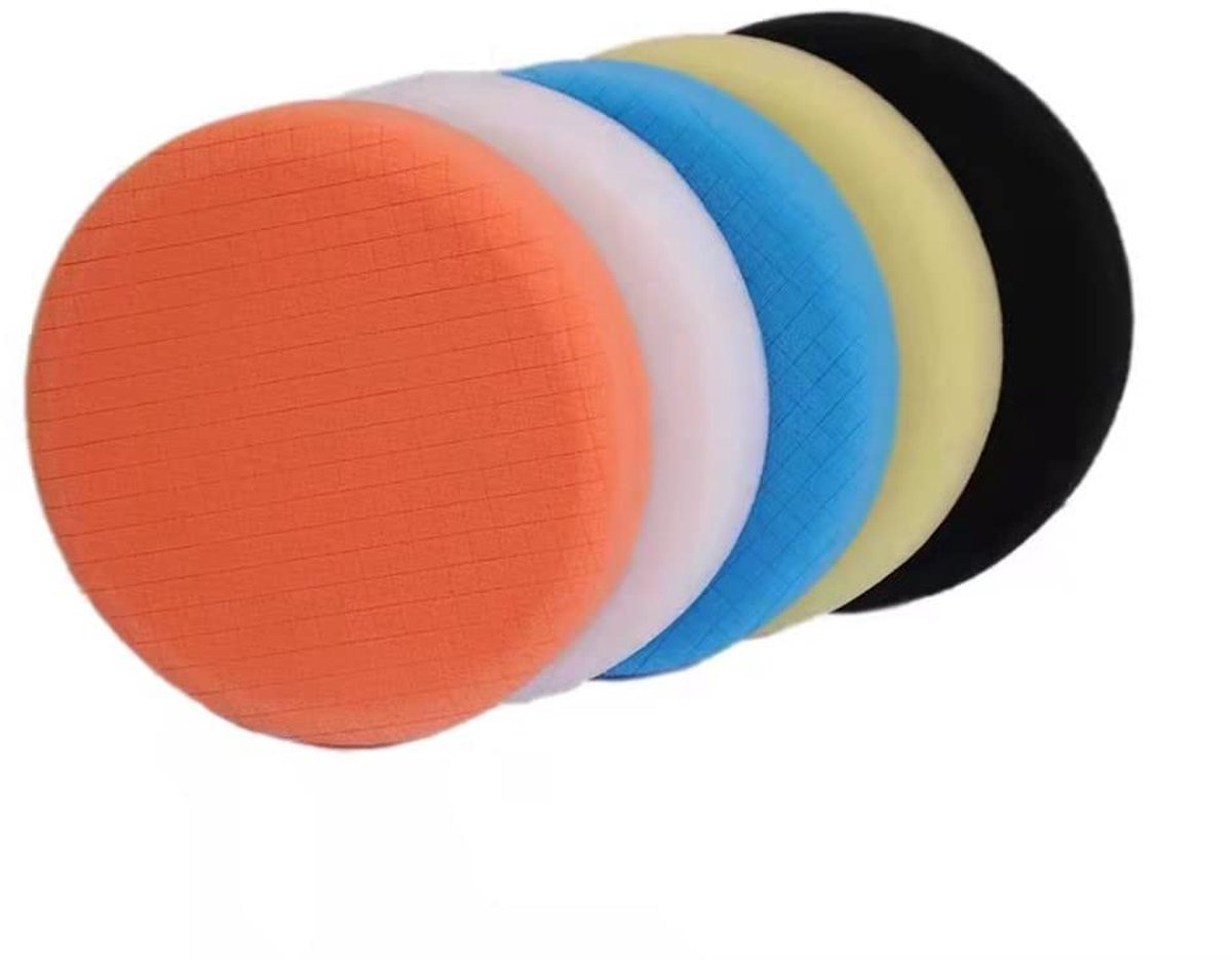 Dailygoods- Polijstpad 150 mm - Polijstpads 5 stuks - Buffing Pad voor Auto - Composietpads - Polijsten/Waxen - Verschillende Snits - Polijstschuim