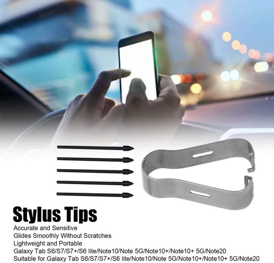 Dailygoods- Stylus Tips 5 Stuks - Vervangende Penpunten - Compatibel met Galaxy Tab S6/S7/S7+/Note10/Note20 - Met Verwijderingspincet - Duurzaam ABS-Materiaal - Nauwkeurige Schrijfervaring — afbeelding 4