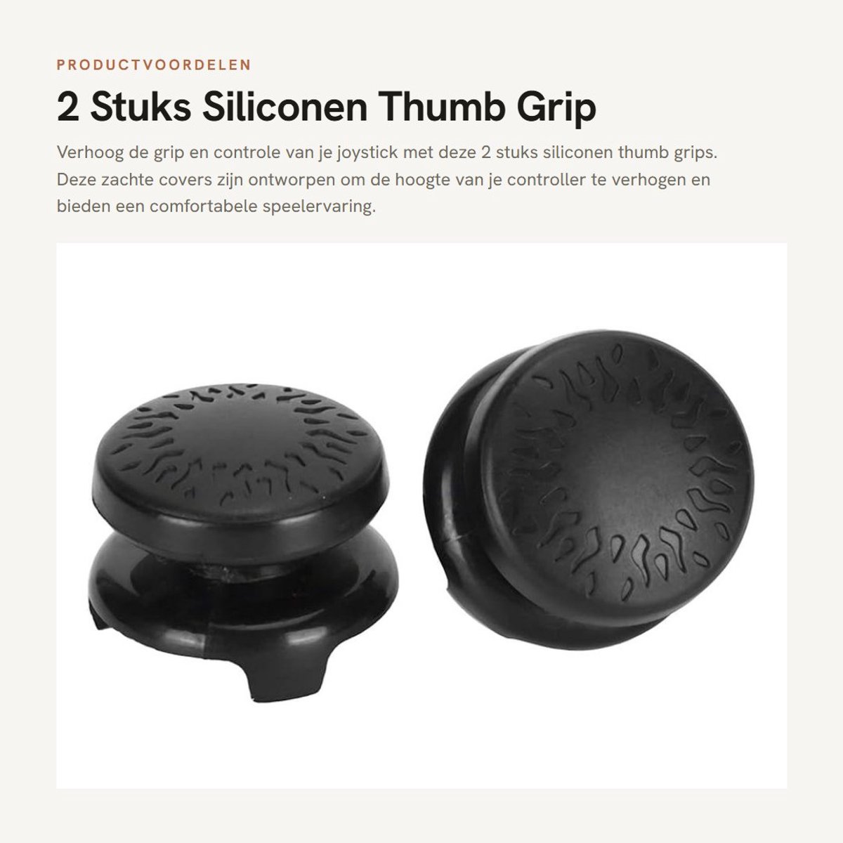 Dailygoods- Thumb Grip - 2 Stuks - Siliconen Cover - Voor PS5 - Duim Grip - Schokbestendig - Comfortabele Bediening - Joystick Grip