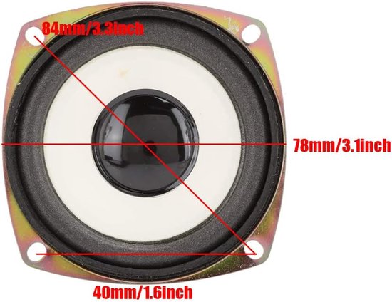 Allecto - 3-Inch Luidspreker - Hoge Gevoeligheid - Voor Multimedia Sound Box - 4 Ohm - Stereo Surround Sound - Ideaal voor Audio Enthousiastelingen — afbeelding 4