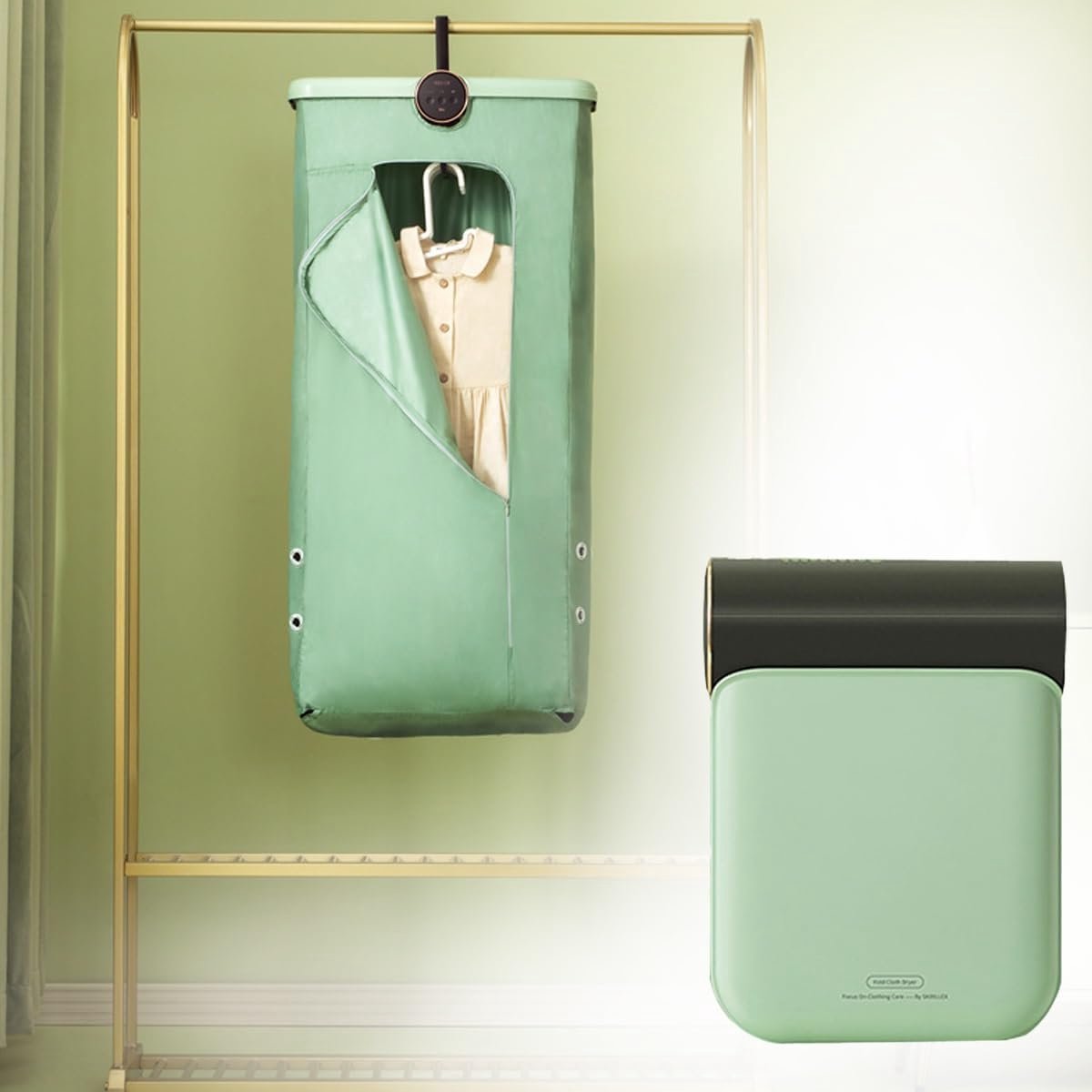 Draagbare Kledingdroger Mini Droger Snel Kleding Drogen Opvouwbaar En Stil 2500 Gram Grijs