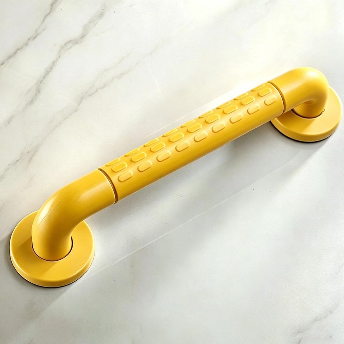 Veiligheidshandgreep Badkamer - Douchebeugel Toilet - Veilige Ondersteuning - Antislip Nylon Grip - 68 cm - Wit Geel