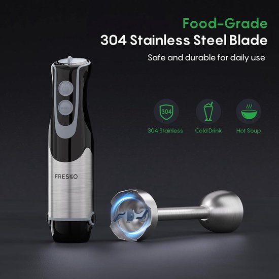 Staafmixer - Mixer - Eten Bereiden - 1000W Kracht - 700 ml Cup - Roestvrijstaal — afbeelding 3
