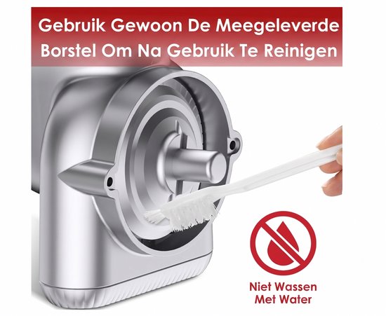 Graanmolen Accessoire voor KitchenAid - Volledig Metalen Graanmolen voor Keukenmixer - 12 Maalstanden - Inclusief Reinigingsborstel — afbeelding 3