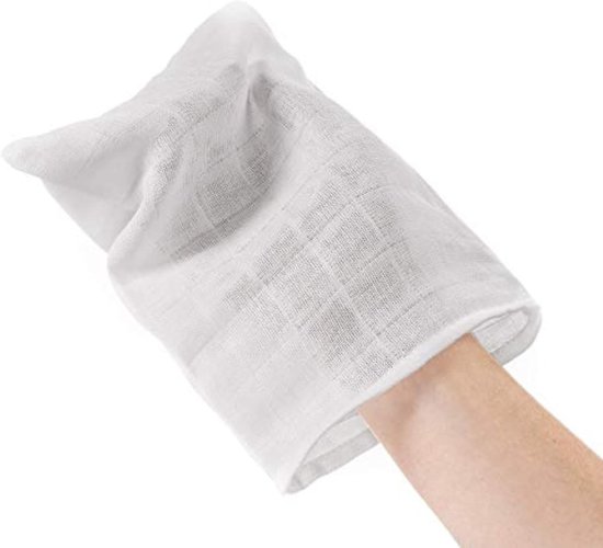 Soft Flannel Washcloths for Babies and Children - Set of 10 - 100% Cotton Towels - OEKO-TEX Certified - Eco-Friendly Alternative to Wipes - Washable up to 90°C - White hydrofiele washandjes — afbeelding 5