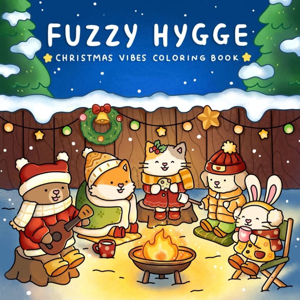 Fuzzy Hygge: Kleurboek voor Volwassenen en Tieners met Schattige en Licht Hartverwarmende Momenten voor Ontspanning (Christmas Vibes Coloring) – Paperback – 12 januari 2026