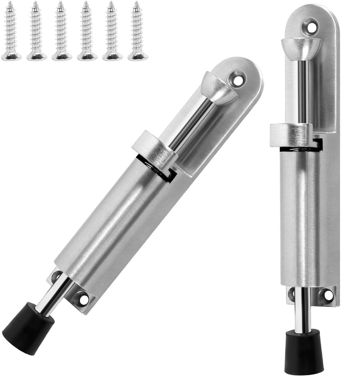 Dailygoods - Winddichte deurstop, 2 stuks deurslot buiten, deurstop, vloer met voetenaandrijving, veerbelasting, zinklegering, slot voor binnen en buiten, garagedeur, balkondeur