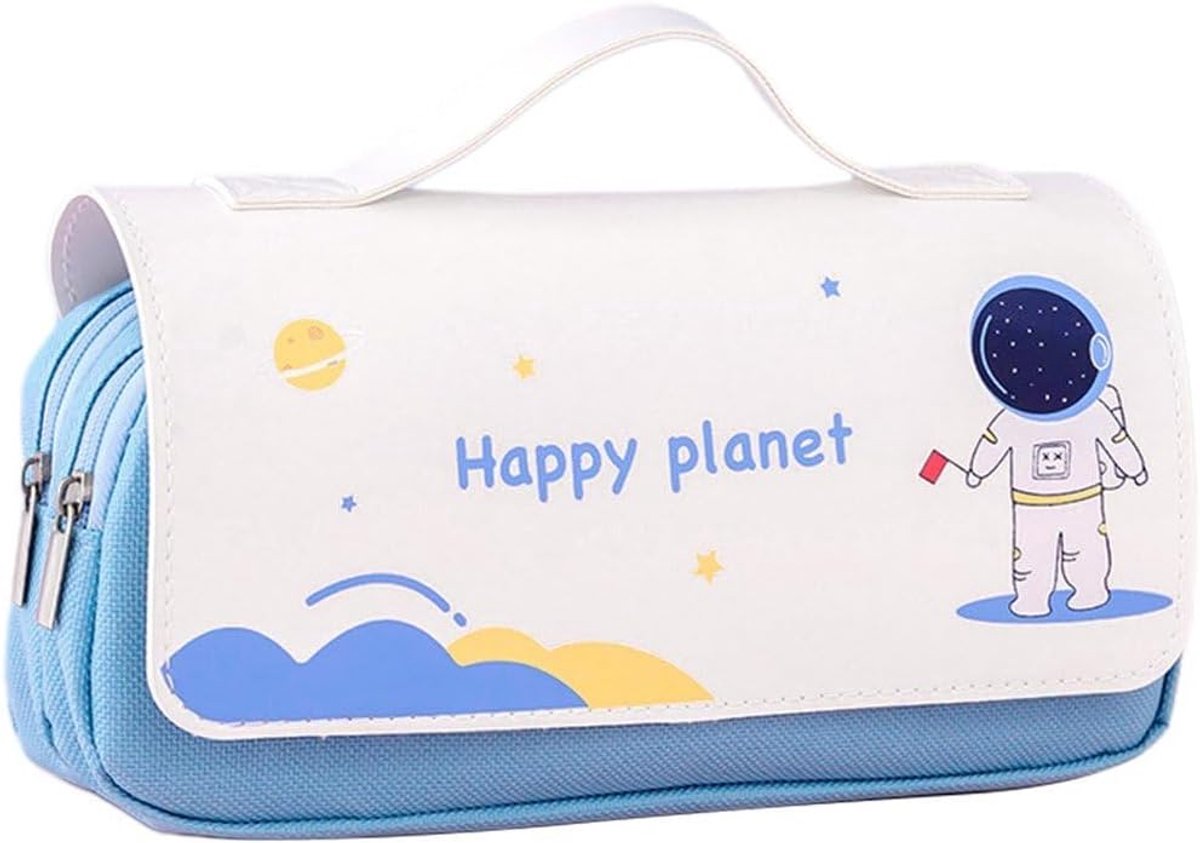 Grote Etui - Pennendoos Houder - Bureau Organisatie - Dubbele Rits - 21 x 10 cm - Kawaii Ontwerp