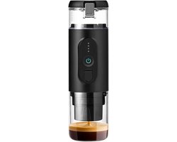 Draagbare Koffiemachine - Espresso Apparaat - Reizen Kamperen - Elektrisch Pompdruk Systeem - 60 ml Watertank - Mat Zwart