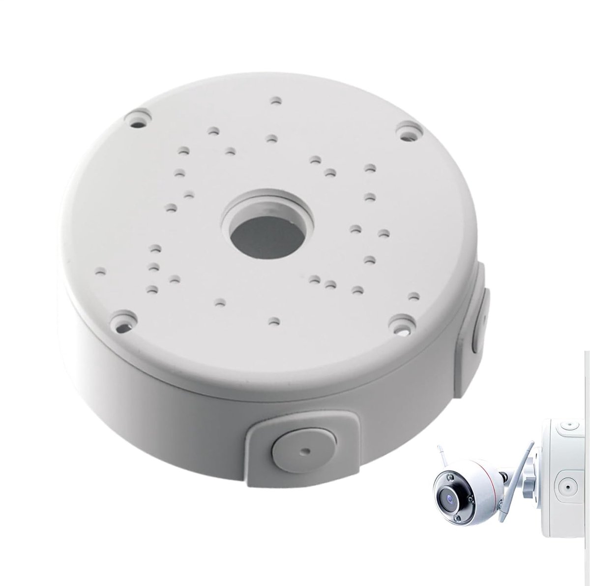 Montagedoos Camera - Kabelbox Beveiliging - Netjes Organiseren - Geïntegreerd Dakontwerp - 12 cm - Wit