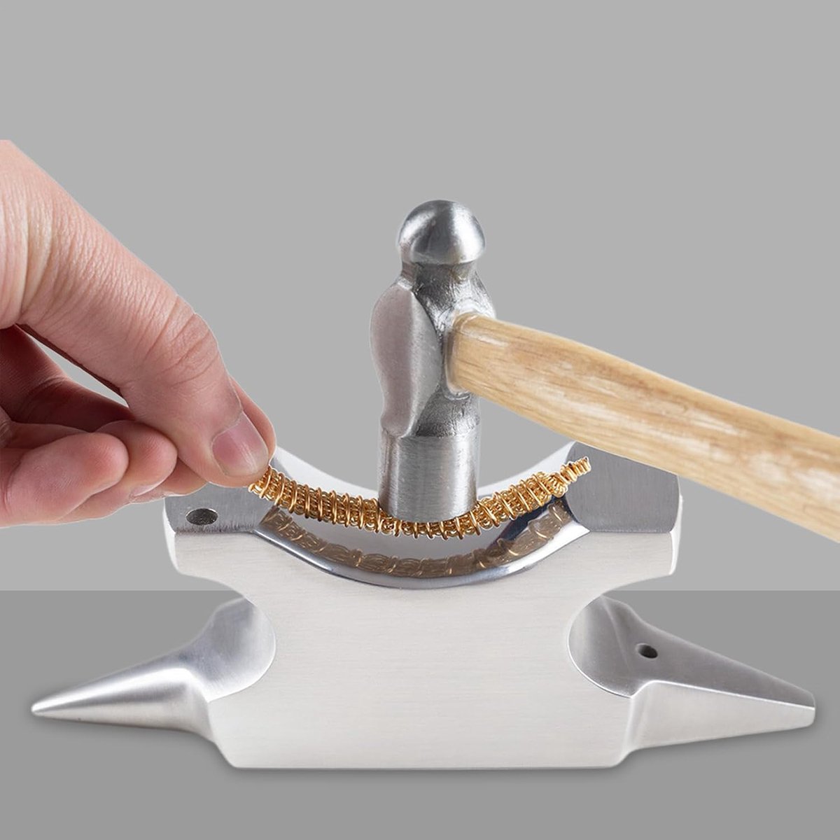 Hoorn Aambeeld - Smid Gereedschap - Sieraden Maken - Dubbel Werkvlak - 11 cm - Veelkleurig — cadeau in Hobby - foto 2