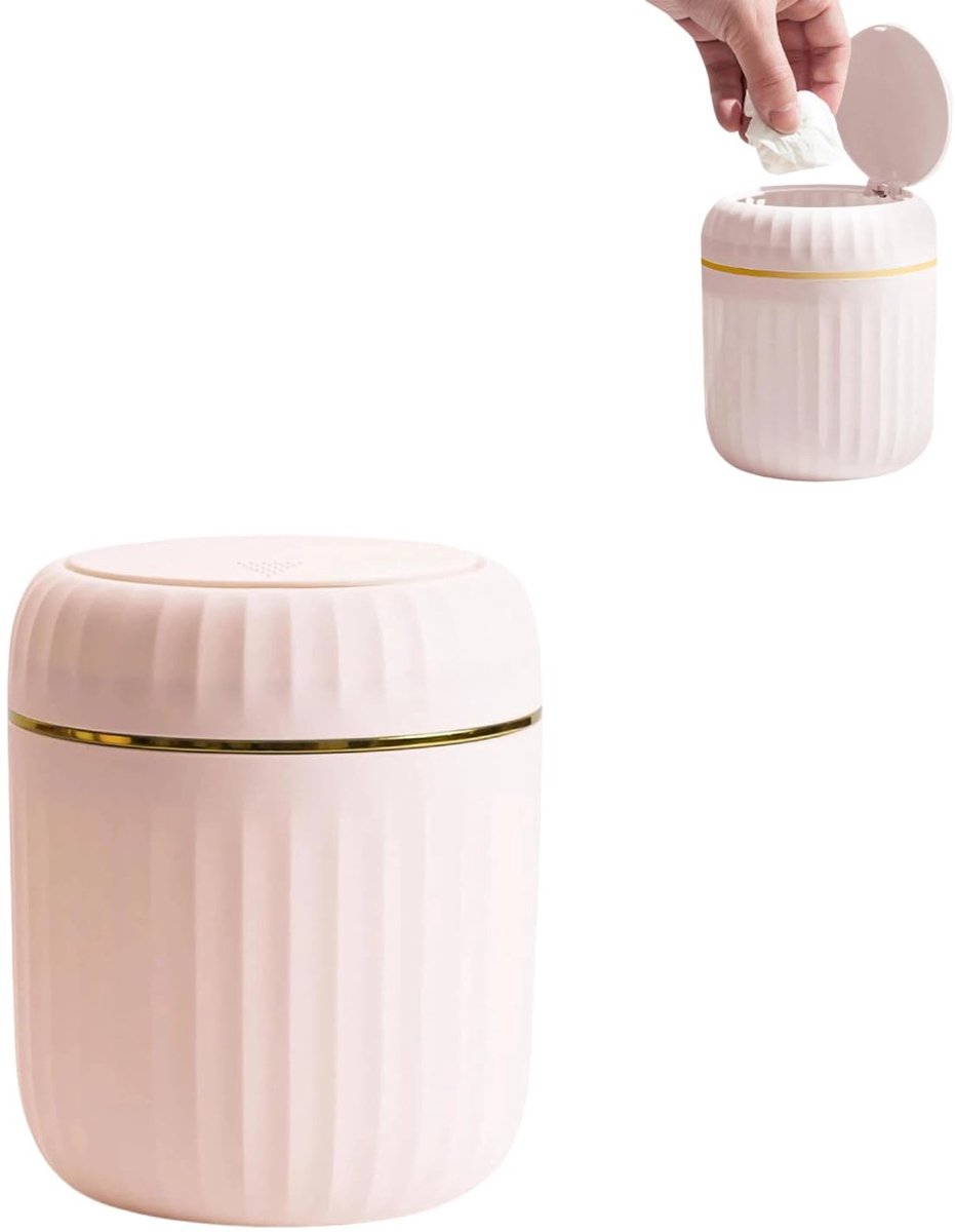 Dailygoods- Afvalbak Mini 2 Liter - Bureauafvalbak - Badkamerprullenbak - Afneembare Cosmetica-Afvalbak - Compact Ontwerp - Hoogwaardige Materialen - Prullenbakje