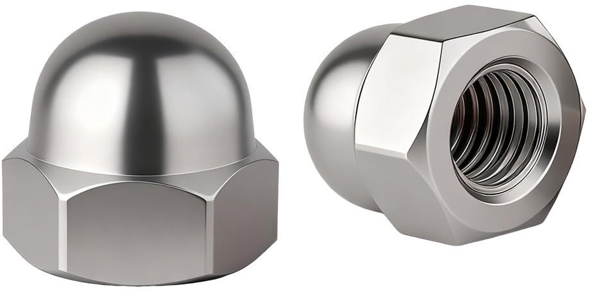 Dailygoods- Zeskantmoeren 20 stuks - Blindmoeren - Roestvrij Staal 304 - Koepelmoeren - Schroefdraaddiameter 5 mm - Corrosiebestendig