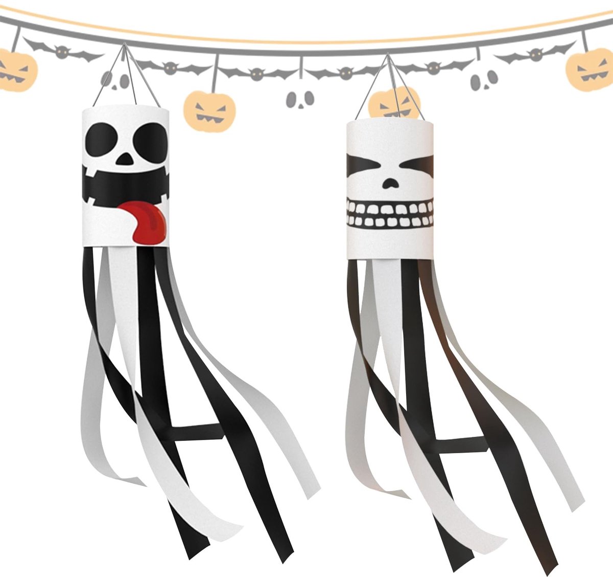 Dailygoods- Luchtgreep Halloween - 2 Stuks - Spookdecoratie - Polyester - 1 m - Binnen/Bui