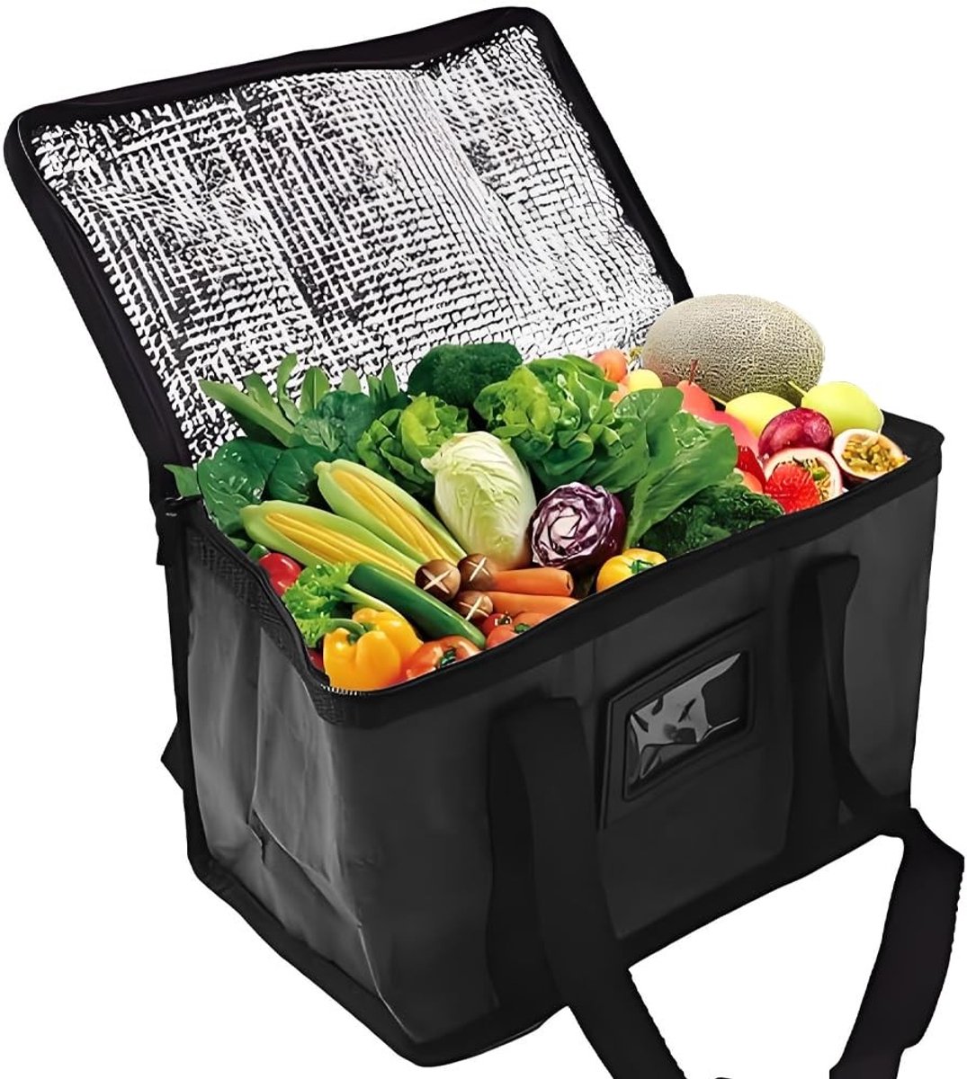 Dailygoods- Koeltas 40 Liter - Opvouwbare Thermotas - Geïsoleerde Boodschappentas - Vriestas voor Camping - Picknick - Grote Afmetingen 43x30x31 cm - Picknicktas