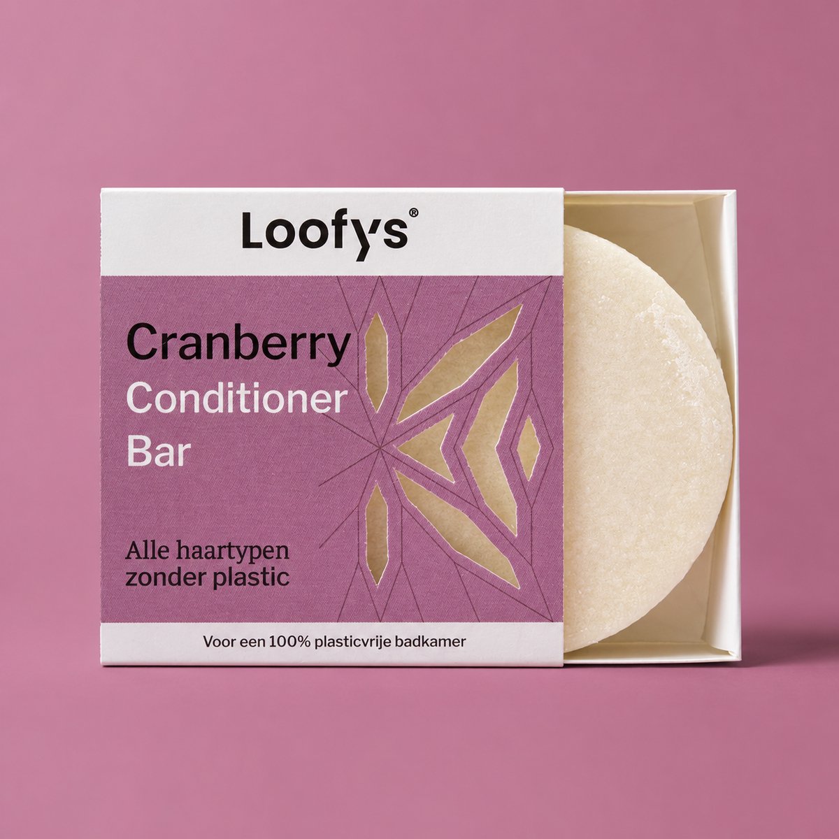Loofys Conditioner Bar Cranberry – Voor Alle Haartypes – Zonder Siliconen & Parabenen – Vegan & Plasticvrij – 60g