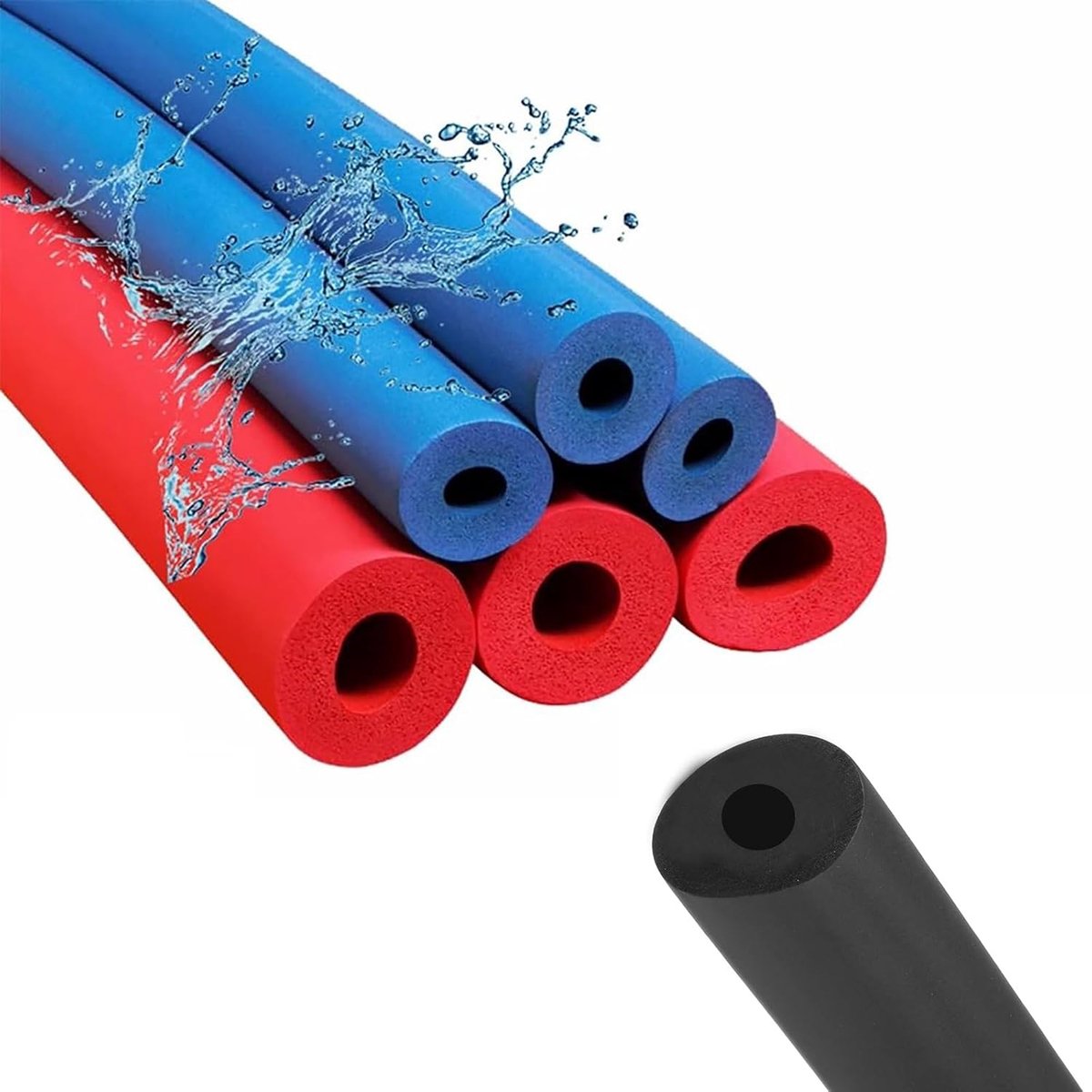 Rubberen Schuimbuis Isolatie - Pijp Isolatiehoes - Vorstbeveiliging Leidingen - Gesloten Cel Schuim - Tot 76mm Binnen - Zwart