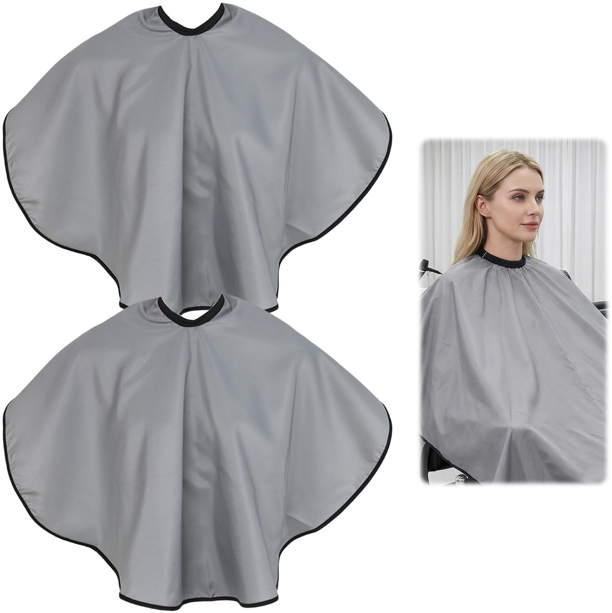 Dailygoods - 2 korte kapperscape, shortie uniseks kapperscape, lichtgewicht make-up cape, scheerhaar knippen cape, salon makeover capes, waterdichte kappersjurk voor haarstyling knippen verven styling