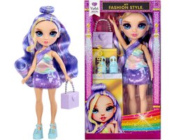 Rainbow High My Fashion Style Violet - modepop van 28 cm met paarse statementoutfit en stijlvolle handtas. Geweldig speelgoed of cadeau voor kinderen van 4-12 jaar