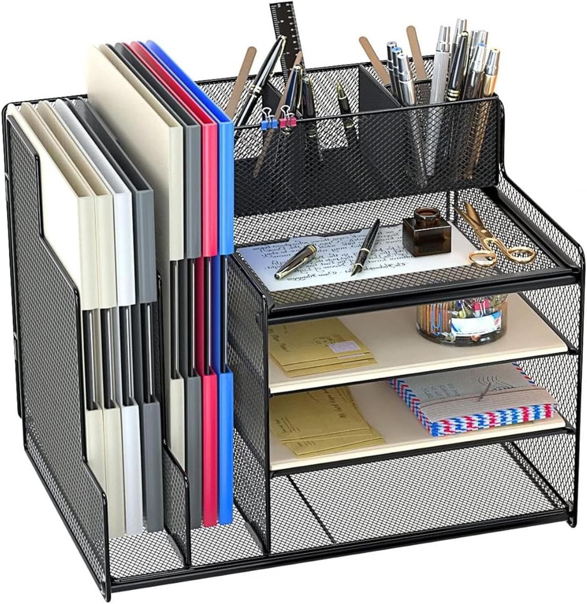 Bureau Organizer - Documentenrek - Werkplek Inrichten - Uitschuifbare Lade - 35 x 26.7 cm - Zwart