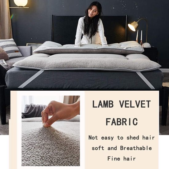 Japanse Futon Matras - Vloermatras Opvouwbaar - Comfortabel Slapen - Stevige Rugondersteuning - 90 x 200 cm - Kameel — afbeelding 2