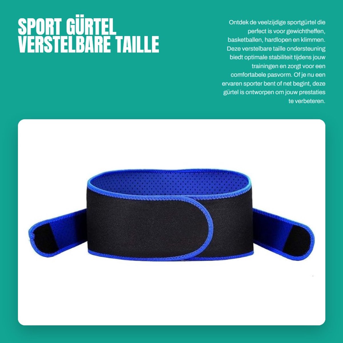 Dailygoods- Sportgürtel Verstelbaar - Rugbrace - Rugsteun - Ondersteuning - Gewichtheffen - Fitness - Lopen