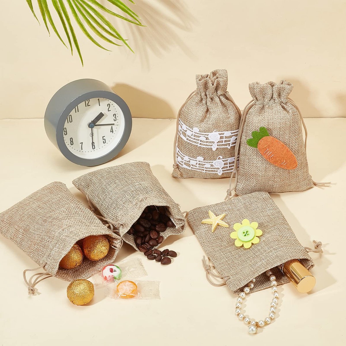 Dailygoods - Jute Tassen - 100 Stuks Herbruikbare Cadeautassen - Drawstring Bags - Feest Tassen - DIY Decoratie Tassen - Perfect voor Verpakking en Decoratie