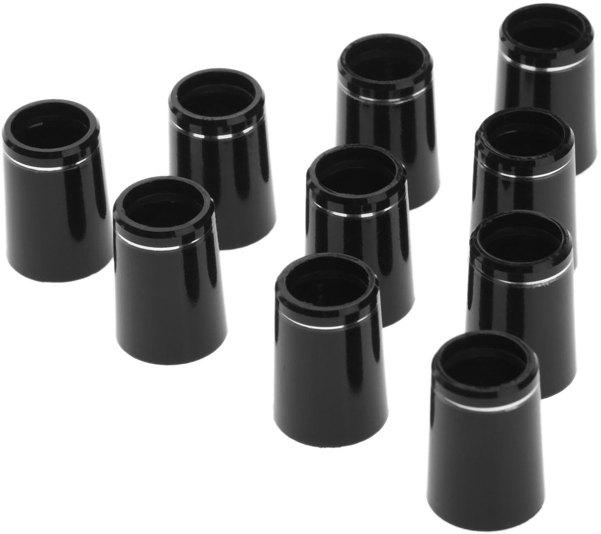 Dailygoods- Golf Iron Ferrules 10 Stuks - Kunststof - Zwart - 0.370 Geschikt voor IJzers - Lengte 19 mm - Bovenste Binnendiameter 9,5 mm - Ijzerferrules