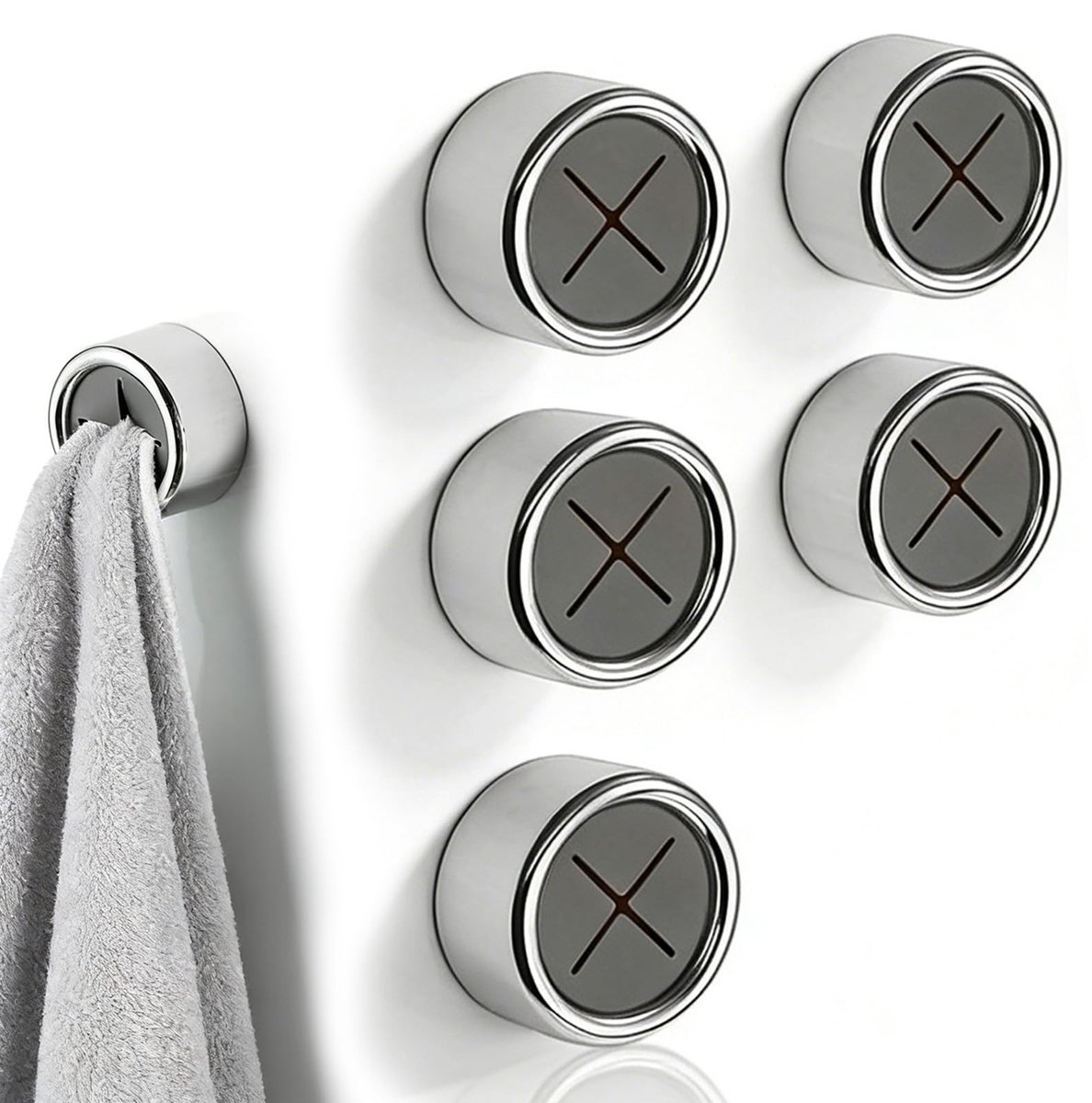 Dailygoods- Doekhouder zonder boren - Keukenhanddoekhouder - Theedoekenhouder - Handdoekklem - Keukengadgets - 5 stuks, super klevend - Handdoekhouder