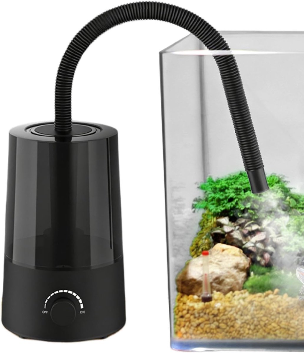 Luchtbevochtiger Reptielen - Terrarium Vernevelaar - Klimaatbeheer Terrarium - Automatische Uitschakeling - 25L Capaciteit - Zwart