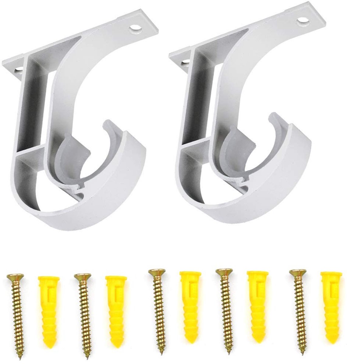 Dailygoods- Gordijnroede Plafondmontagebeugel - Aluminiumlegering - Beugel voor gordijnroede 28 mm - Inclusief schroeven - Duurzaam en sterk - Afmetingen 92 x 76 mm