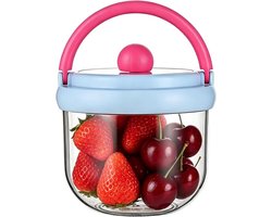 Overnight Oats Bakjes - Lunchcontainers Potten - Maaltijden Meenemen - Verbeterde Isolatie - 12 x 12 x 13 cm - Blauw