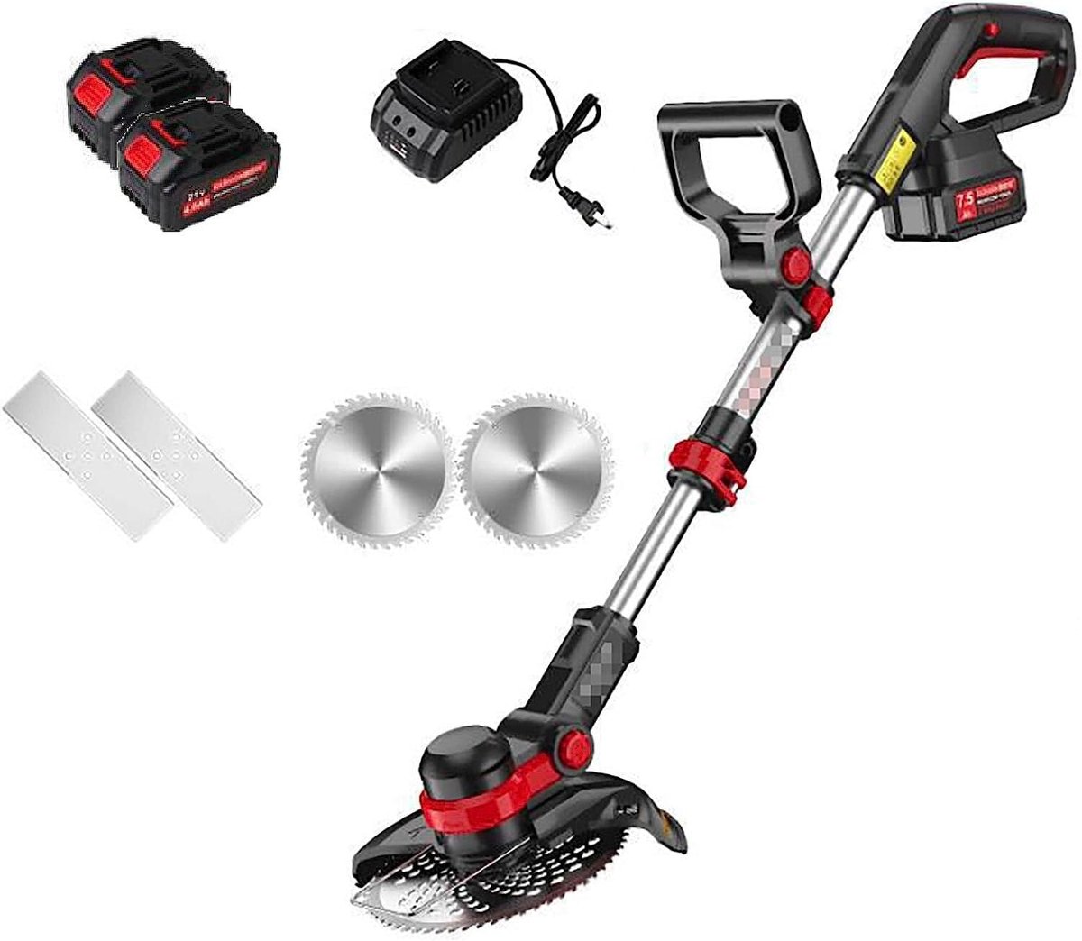 Draadloze Grastrimmer - Elektrische Bosmaaier - Tuin Onderhoud - Verstelbare Steel - 90-130cm - Zwart