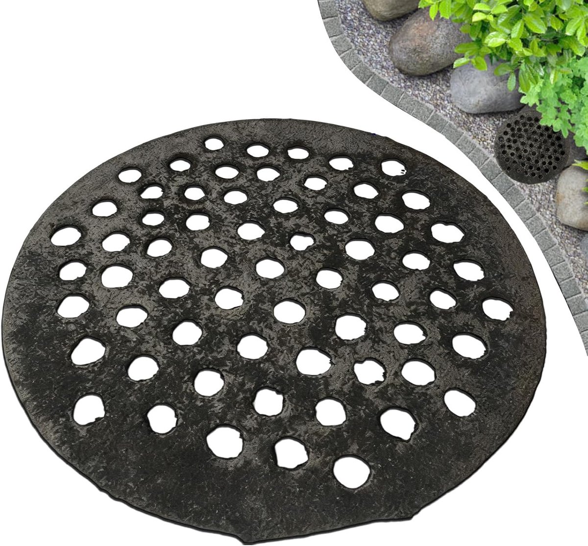 Afvoerdeksel Garage - Afvoerrooster Kelder - Waterafvoer Versnellen - Gelijkmatige Gewichtsverdeling - 18 cm Rond - Enkel kenmerk