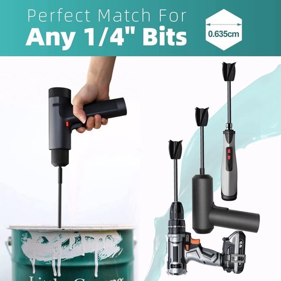 Mixer Peddels - Roerhaken - Verven Mengen - Vier Spiraalbladen - 8 stuks - Multicolor — afbeelding 5