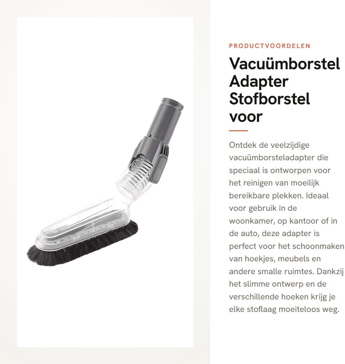 Dailygoods - Vacuümborstel Adapter - Stofborstel voor Hoeken - Handig en Compact - 35 mm-32 mm - Geschikt voor Meubelplafondstofzuiger - Voor Nauwkeur...