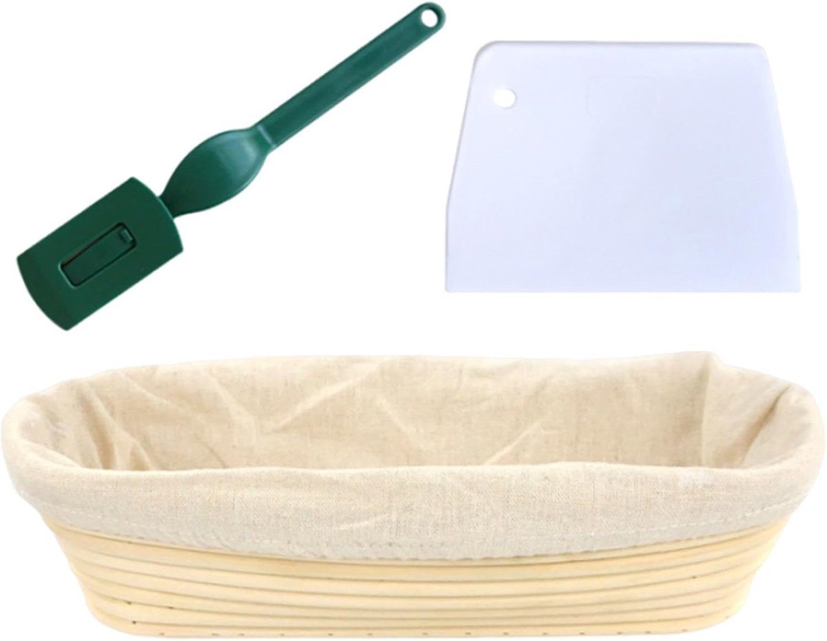 Broodrijsmand - Rijsmand Rotan - Zuurdesem Bakken - Duurzaam Rotan Materiaal - Set van 3 Maten - Veelkleurig