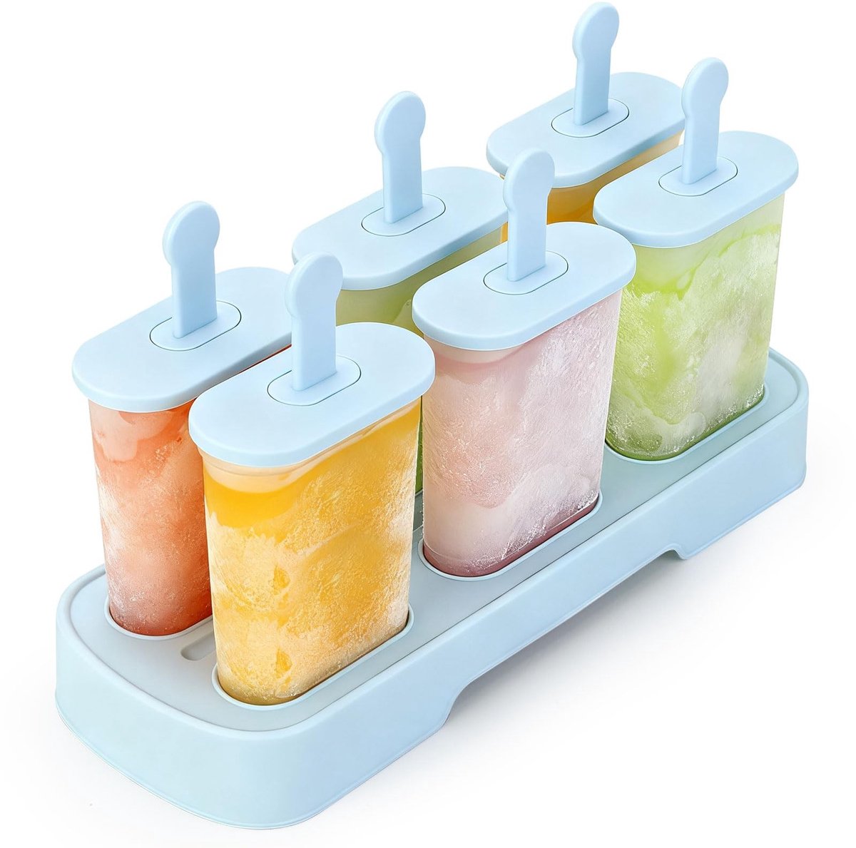 Dailygoods- IJsvormen 6 Caviteiten - BPA-vrije Ijslollyvormen - Herbruikbare Popsicle Vormen - Vriezer/Vaatwasserbestendig - Innovatief Design - Eenvoudig Losmaken - Ijsjesvorm