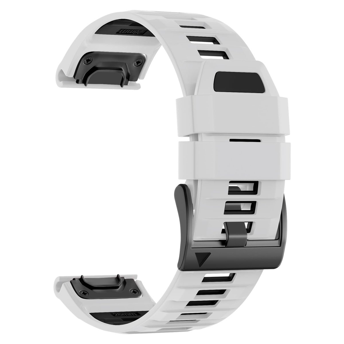 Dailygoods- Horlogeband Siliconen QuickFit - Compatibel met Garmin Fenix 8 51mm/Fenix 7X/Fenix 6X/Fenix 5X - 26 mm - Eenvoudig te installeren - Quick Fit-mechanisme - Smartwatchband