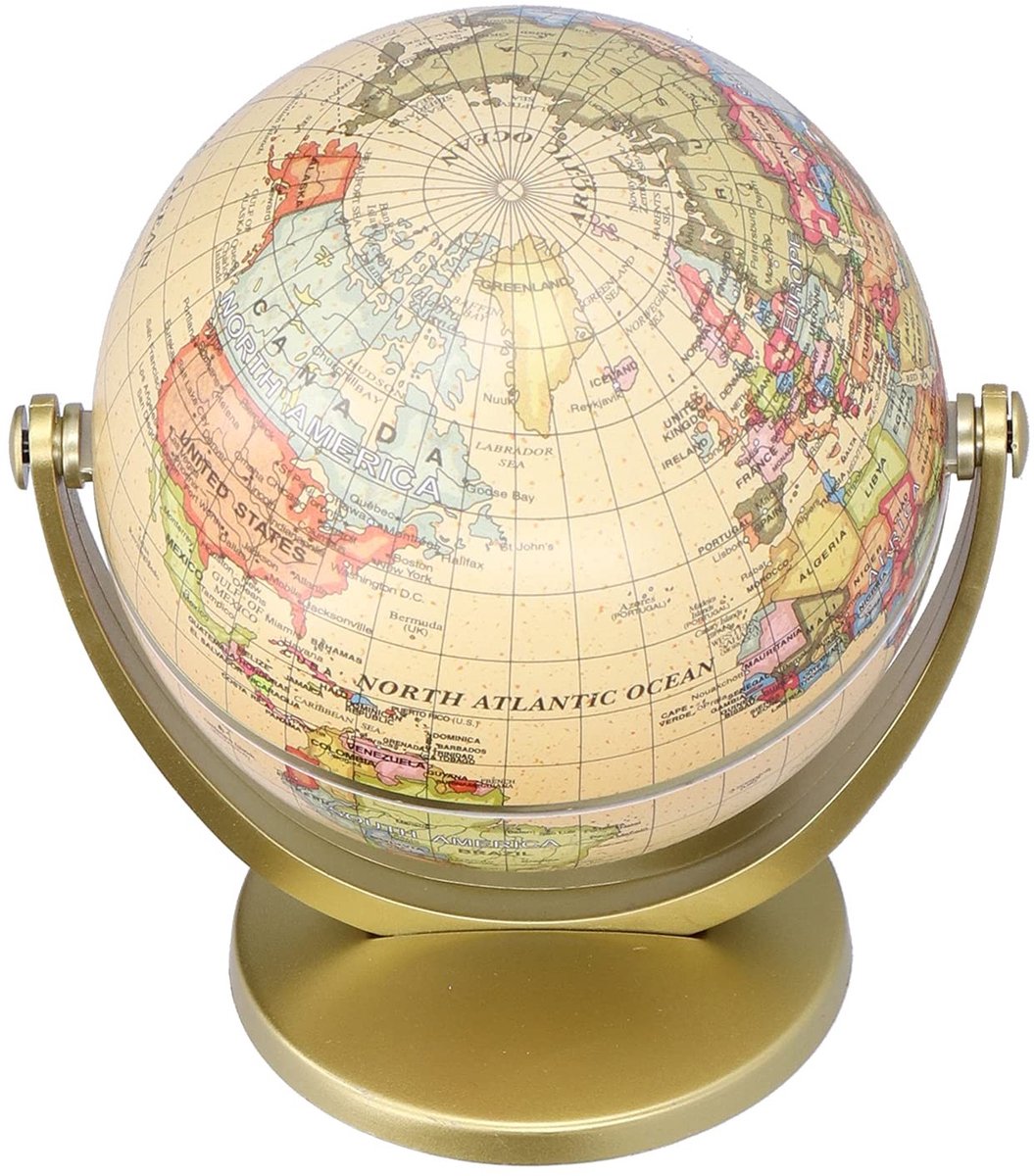 Dailygoods- Wereldbol Duurzaam - Decoratie - Globe - Aarde - Educatief - Stevige Basis