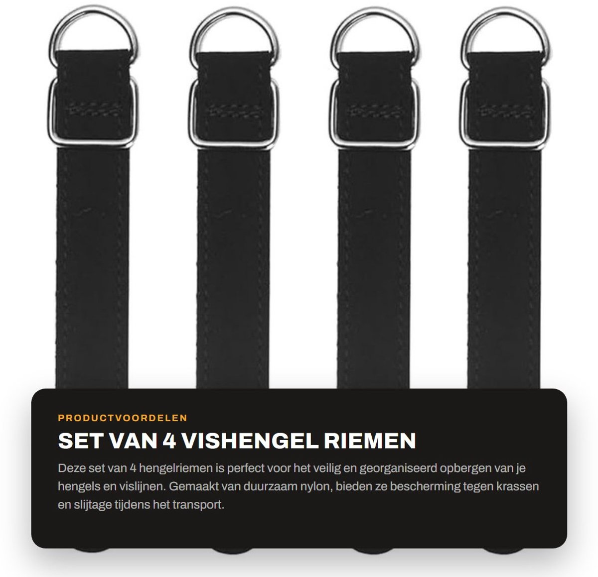 Dailygoods- Vishengel Verstelbaar - Bevestigingsbanden - Hengelstang - Riem met Gesp - Nylon Materiaal - Eenvoudig te Gebruiken - Hengelband