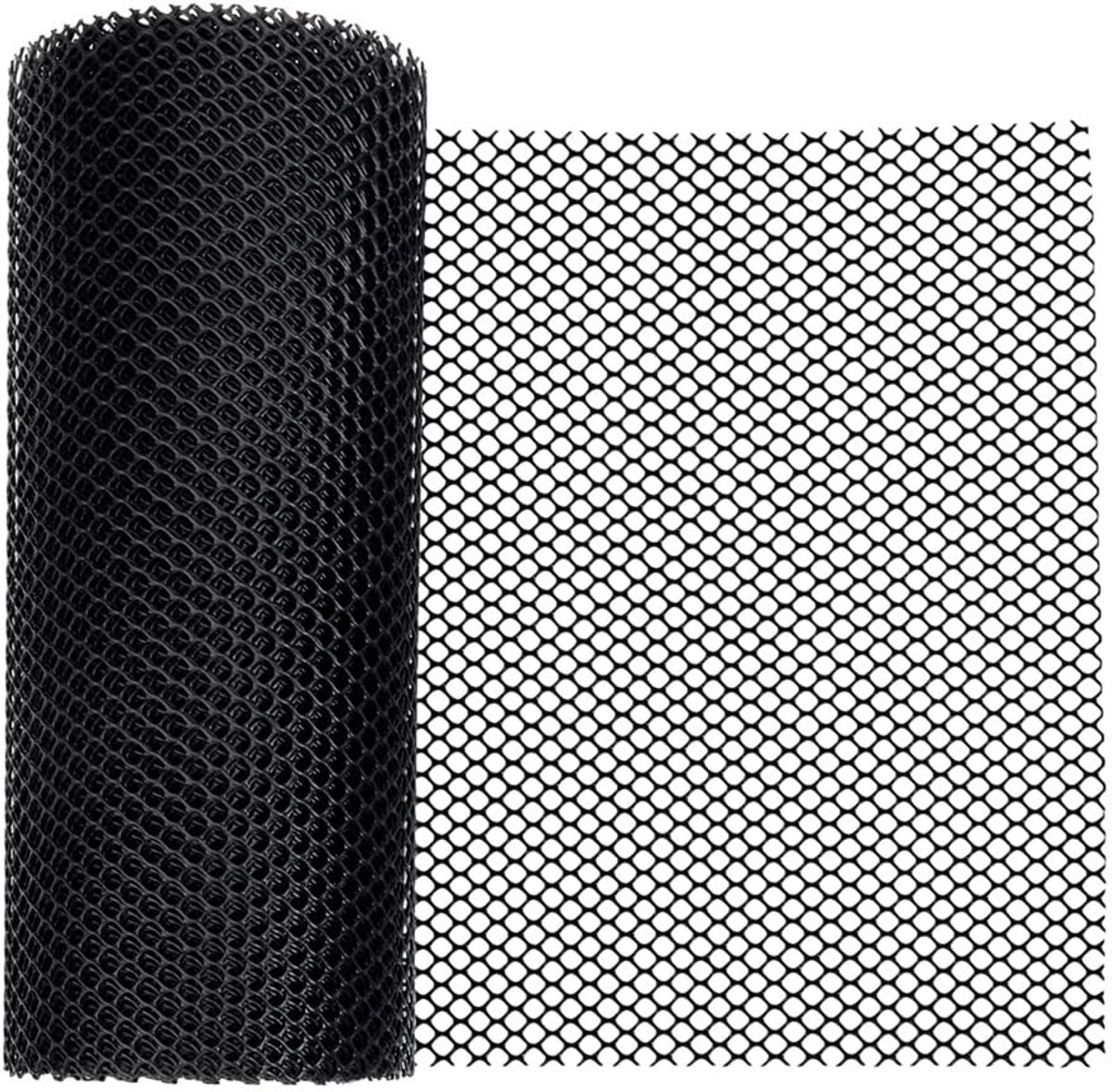 Dailygoods - 5m x 30cm Zwart Plastic Kippengaas Hekwerk - Pluimvee Schermen Met Kabelbinder