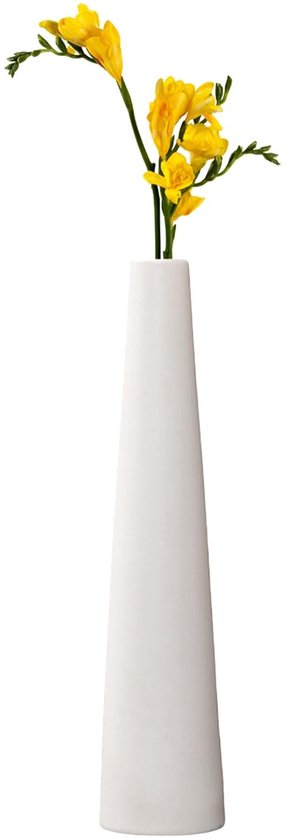 Dailygoods- Bloemvaas Elegante Keramiek - Hoge Conische Vaas - Smalle Hals - Decoratieve Bloemenvaas - Voor Huwelijk/Kantoor - 8,5 Inch Hoog
