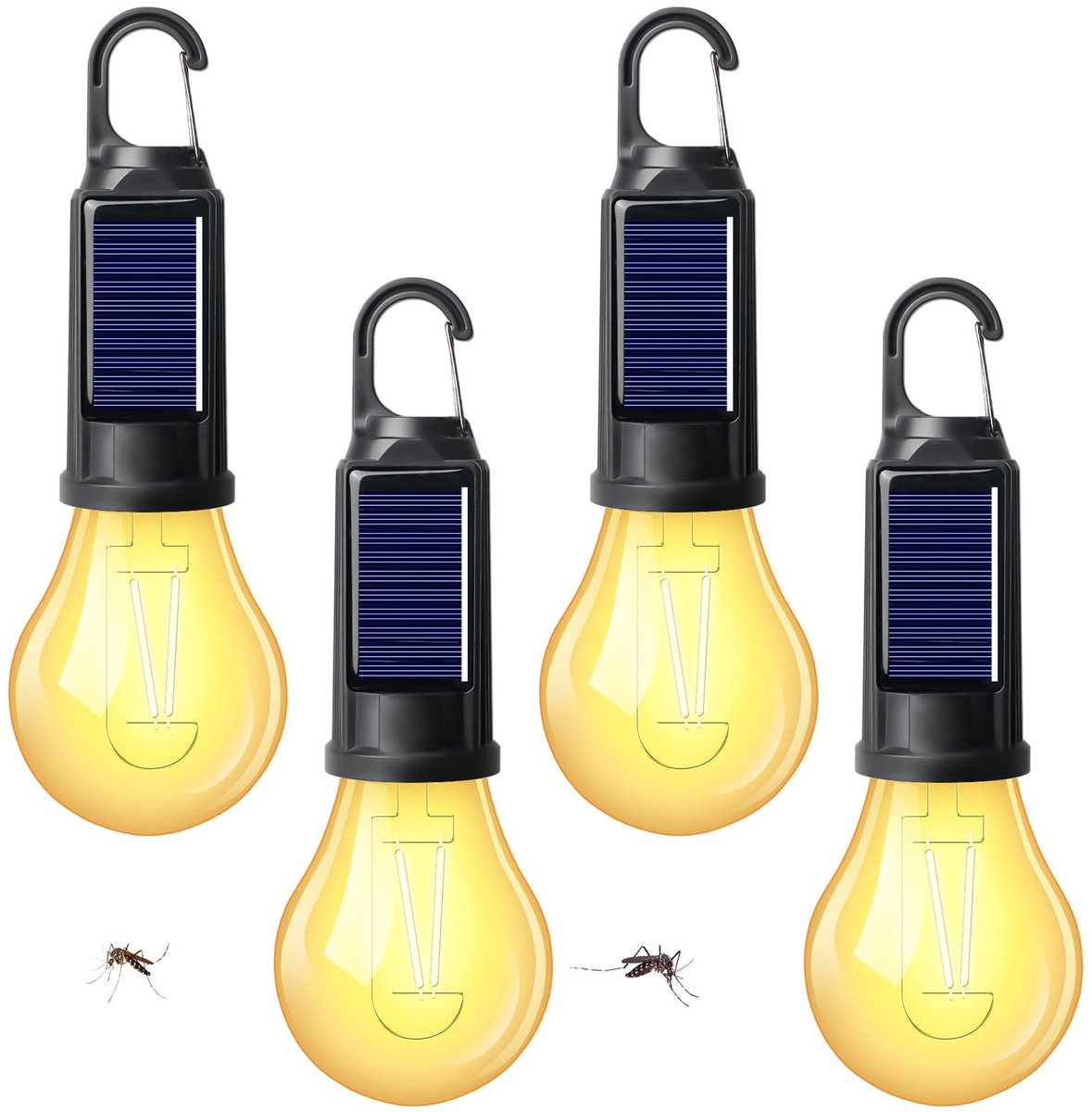 Dailygoods - Set van 4 Oplaadbare Campinglampen met Muggenbescherming
