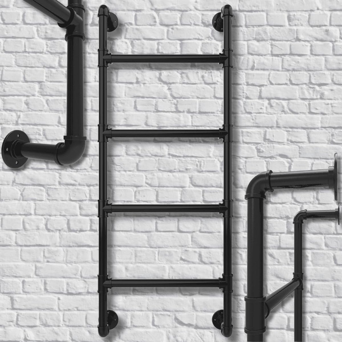 Dailygoods- Wandhangend Ladder - 4 Treden - Corrosiebestendig Metaal - Muurbeugel - Toegang voor RV/Zolder - Duurzaam Ontwerp - Geschikt voor Boten - Muurladder