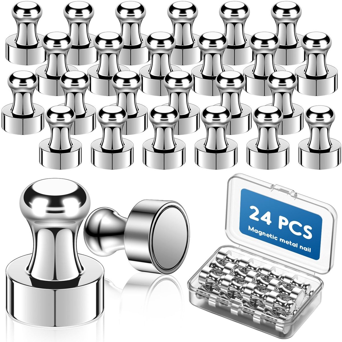 Dailygoods- Magneten Sterk - Neodymium Magneten - Mini Magneten met Handvat - Magneten voor Magneetbord - Magneten voor Koelkast - Opbergdoos Inclusief