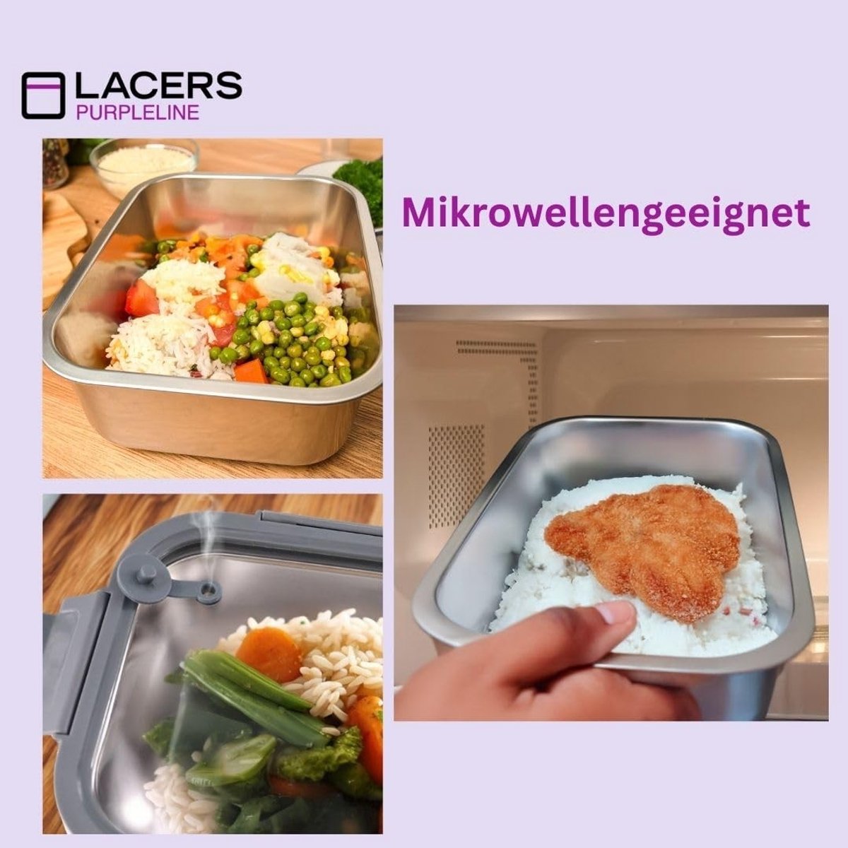 Dailygoods- Voorraaddozen 6-delig - Roestvrij Staal - Glazen Deksel - 800/1250/1800 ml - Hygiënische Opslag - Stijlvolle Set - Opbergdozen — cadeau in Wonen & Interieur - foto 6