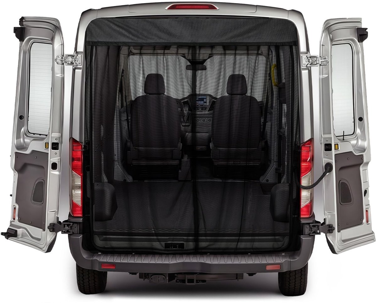Dailygoods- Insectennet met Magneten - Vliegendeur voor Ford Transit - Camping Privacy Bescherming - Polyester - Achterklep - 200 x 160 cm - Vliegengaas