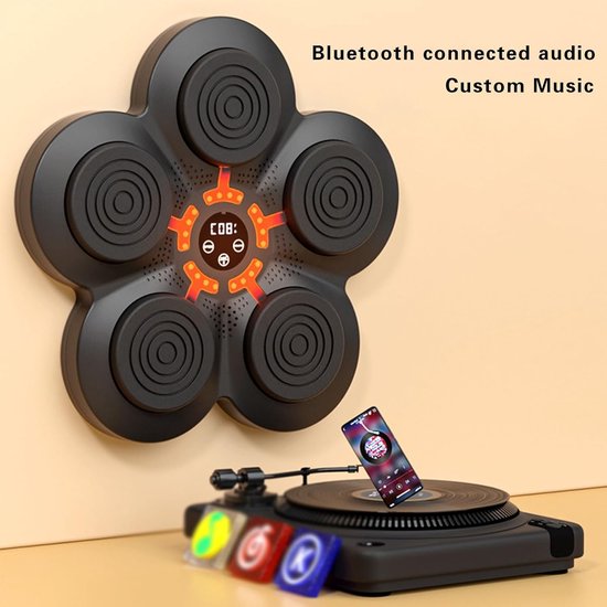 Muziek Boksen Trainer - Reactie Apparatuur - Indoor Training - Bluetooth Sensor - 40 x 40 cm - Zwart — afbeelding 2